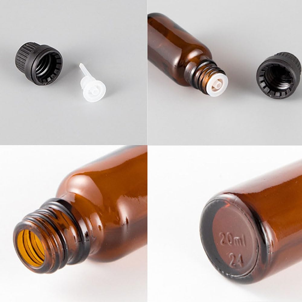 Leere bernsteinfarbene Glas-Tropfflaschen für ätherisches Öl, Parfüm, kleine Behälter, umgekehrt bemalt, Schnupftabakflasche mit Schraubverschluss, Aromatherapie, nachfüllbare Behälter (100 ml