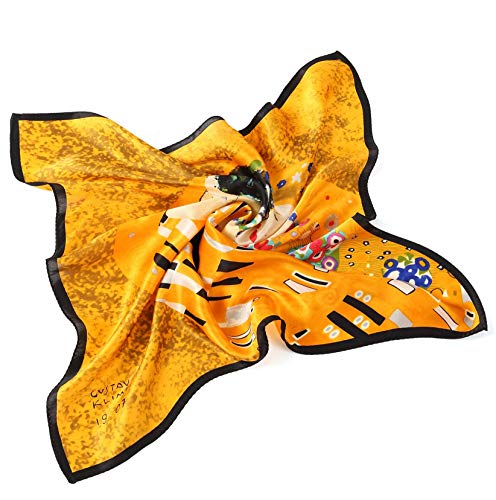 prettystern de mujer foulard de seda pañuelo de cuello Bandana de Gustav Klimt P837 el beso