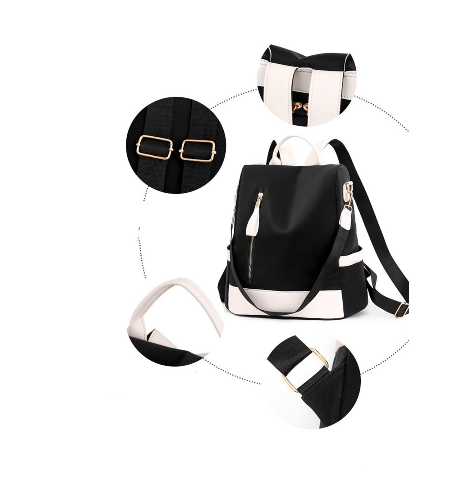 Bolso de hombro para mujer, de gran capacidad, antirrobo, casual, mochila doble