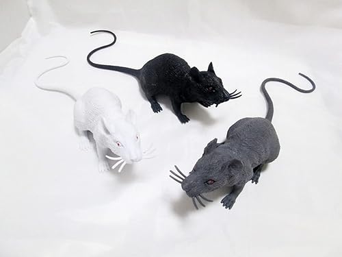 Miniatura 2 de Ratas artificiales súper grandes de PVC para Halloween, juego de ratas falsas novedosas simulaciones, accesorios de broma terribles para fiestas,