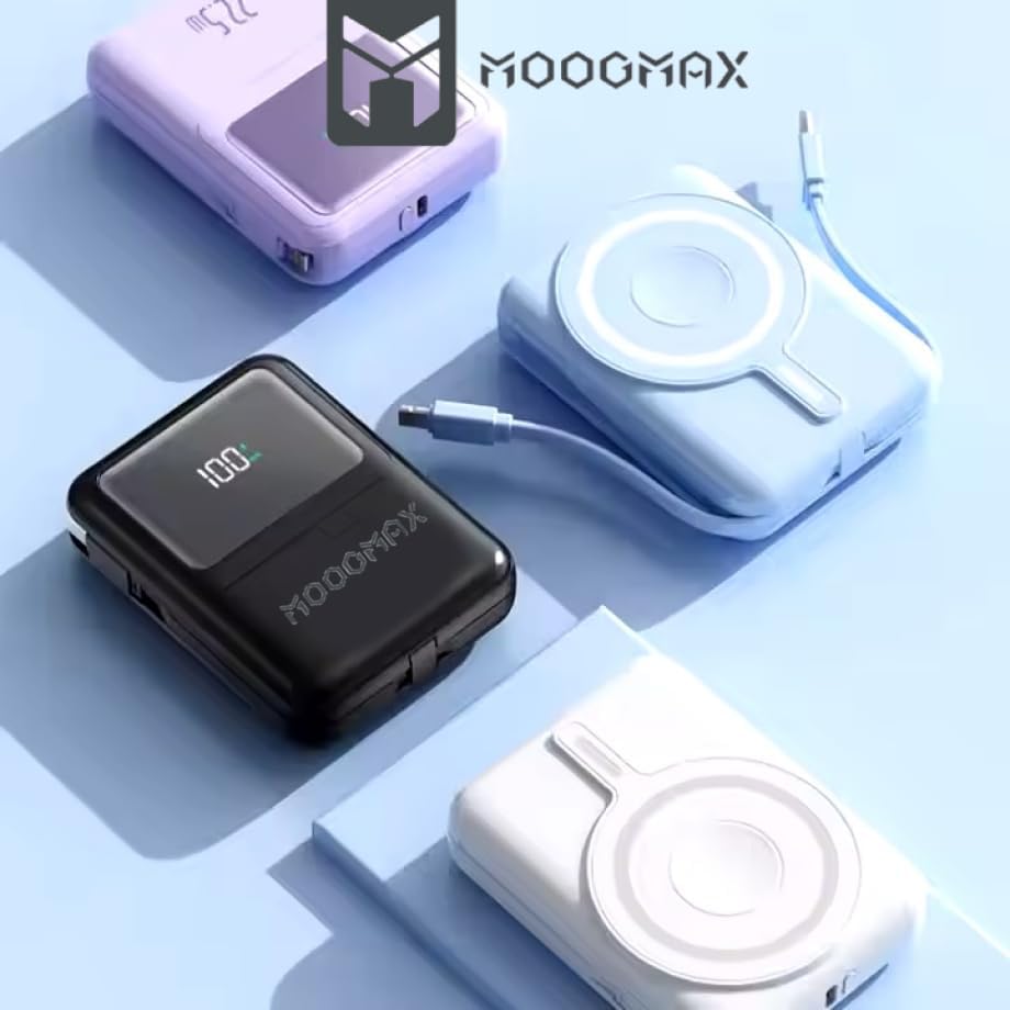 باور بانك لاسلكي 10000mAh شحن سريع 22.5W مع شاشة ر...