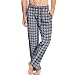 Hanes 884514588687 01000 - 01000X Mens ComfortSoft Cotton Printed Lounge Pants, Black & White Plaid - Extra Large