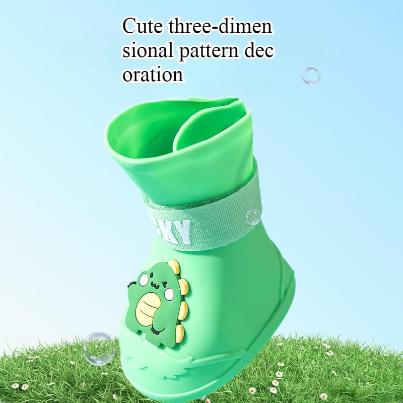 Dog Shose for Large Dogs Medium Boots Cute Rainshoes Waterproof in Rainy Weather Galoshes Bear Cartoon Summer Outdoor Walking (Yellow,3XL)