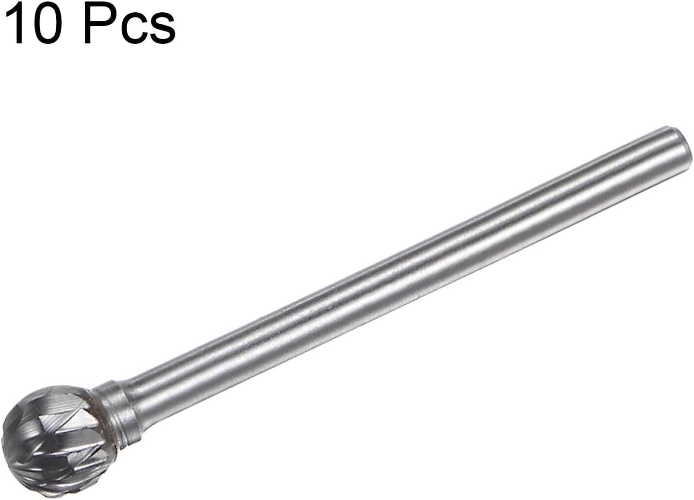 Toolparts And Accessories 10pcs 1/4" (6mm) Head 1/8" (3mm) Shank D-Shape Double Cut Carbide Rotary Burrs (#CN#130824-03284)