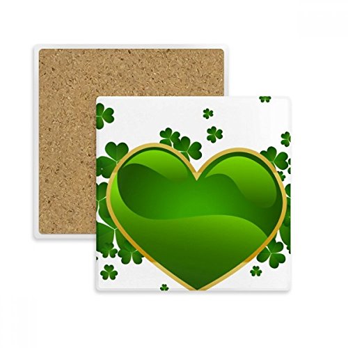 Clover Coeur Irlande Coaster Tasse Pierre Absorbant Boissons St.Patrick