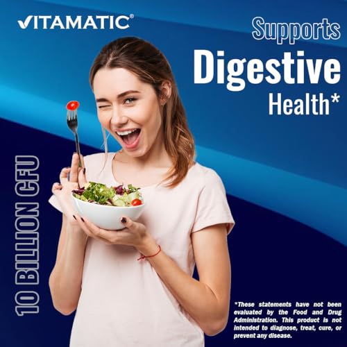 Image of Vitamatic Acidophilus Probiotic - 10 Billion CFU - 5X Potency - Daily Probiotic Supplement, Supports Digestive Health - 120 Tablets (Pack of 2)