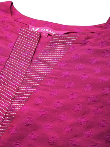 Image of Varanga Women Embroidered Straight Kurta Pant Set with Dupatta | Silk Blend Fabric | 3 /4 Sleeve Round Neck | Lightweight Comfortable Summer Wear