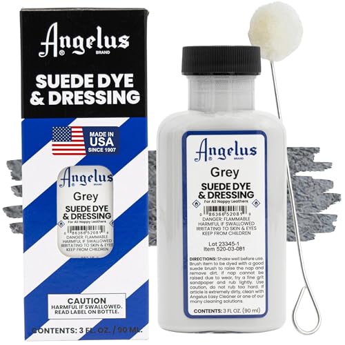 Angelus Suede Dye - Grey - 3 oz Premium Liquid Dye for Suede, Nubuck, and Nappy Leather