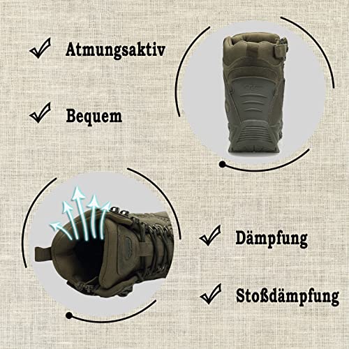 Laarzen voor heren, tactische militaire laarzen, army combat boots, patrol tactische inzetlaarzen met ritssluiting, slijtvast, antislip, outdoor, trekkingschoenen - Image 5