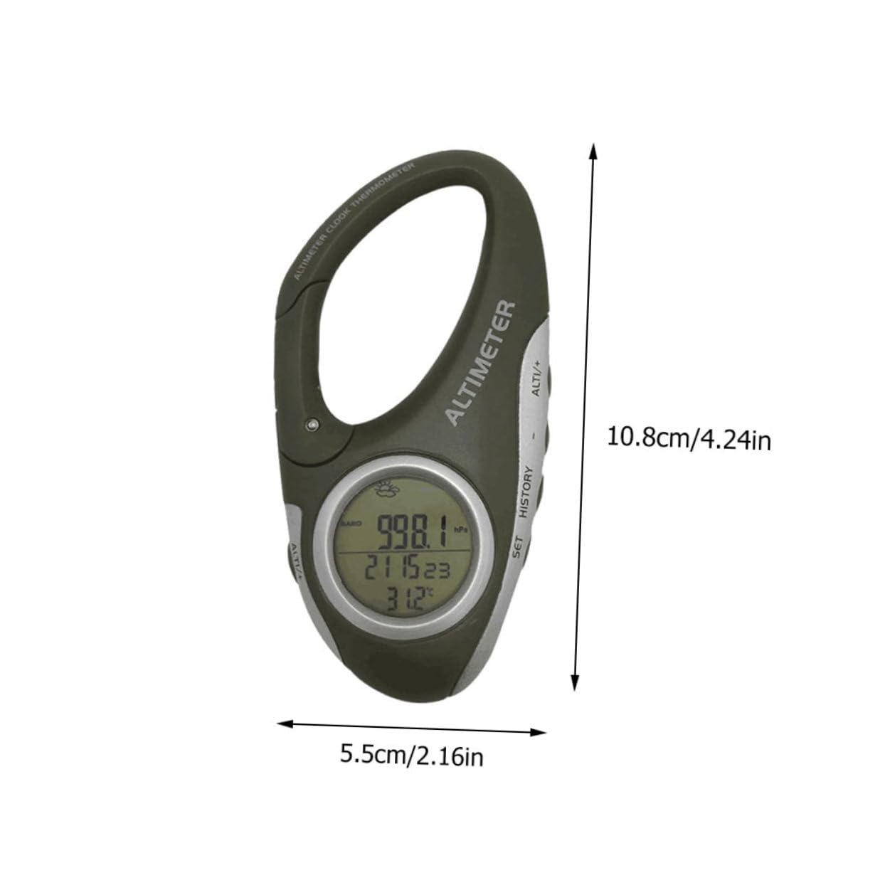 OSOLADY Handheld Altimeter Carabiner Barometer for Outdoor Activities Lightweight Temperature and Pressure Gauge for Mountain Climbing and Camping Predict Weather Conditions Up