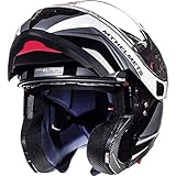 MT Atom SV asfalto a flip casco moto, Gloss & Matt Black White
