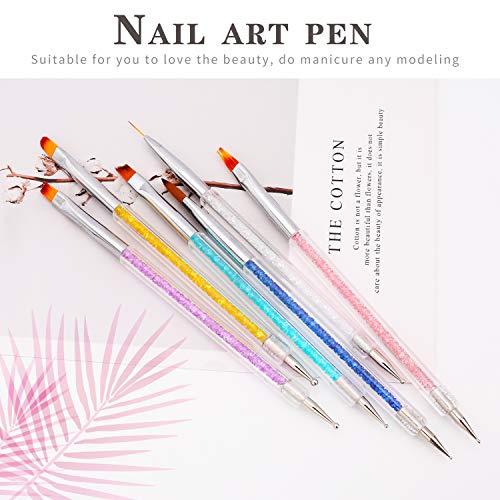 Iminoo 6Pcs Nail Art Brushes,Double Ended Nail Liner Brush Dotting Pen Nail Art Point Drill Drawing Tools,Double Ended Nail Art Brushe For Diy Nail Art Designs (Style B) #TOP5