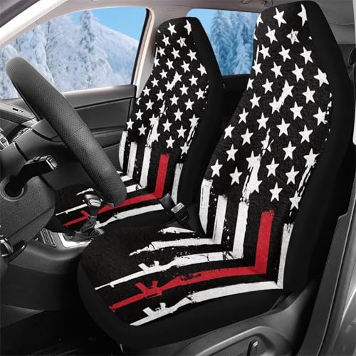 Housse de siège de voiture avant drapeau américain 52x138cm pour SUV et berline