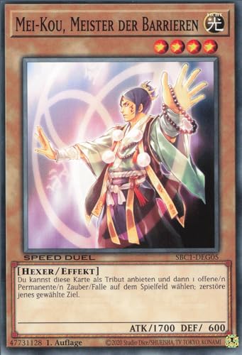 MEI-Kou, Meister der Barrieren SBC1-DEG05 Common Deutsch Boosterfrisch 1. Auflage - Speed Duel: Streets of Battle City - mit ReCollectibles-Versandschutz - für Yu-Gi-Oh!