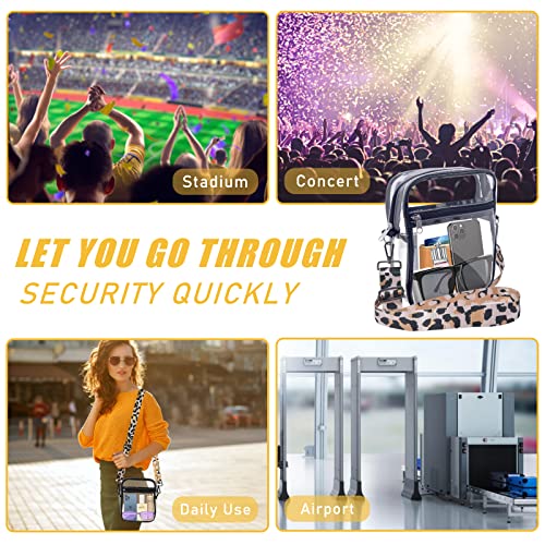 Agecash A Clear Purses For Women Stadium, Tpu Material With Designed Big Leopard Style Shoulder Strap,Stadium Bag #TOP6