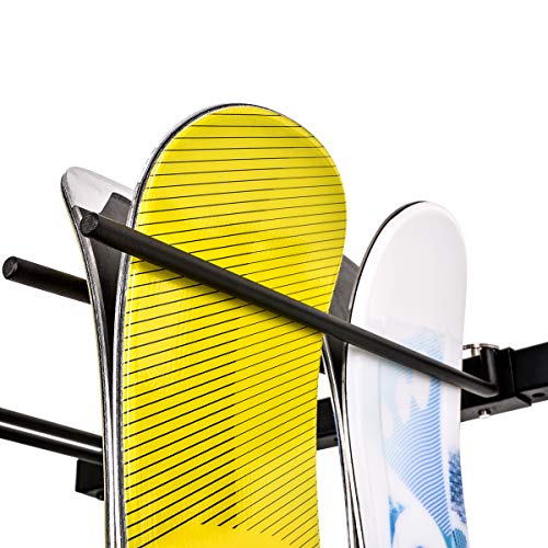 Sunix Ski Storage Rack, Snowboard Wall Rack for Home& Garage Organization Mount Hold up 10 Pairs, 2 Pack - Thumbnail 4