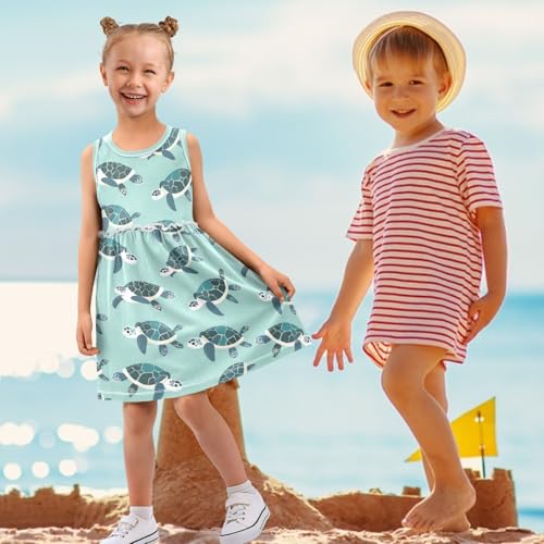 Girls Summer Dress Sleeveless A-Line Swing Sundresses Kids Casual Tank Dresses Beach Playwear Outfit 2-8 Years4