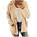 Hawkimin Winterjacke Damen Mantel Frauen Winter Hoodie Mantel Plüschjacke Warm Fleecemantel Langarm Reißverschluss Lose Einfarbig Parka Jacke Winterjacke Steppjacke Outwear Coat