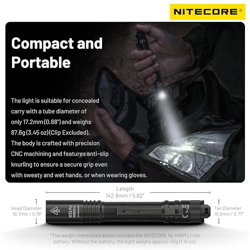 Nitecore MT2A Pro 1000 Lumen High Performance Rechargeable AA Flashlight Tag - Thumbnail 6