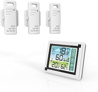ZSEDP Weather Station Indoor Outdoor Digital Thermohygrometer Temperature Meter Humidity Monitor Weather Clock Hygrometer (Color : Type 2)