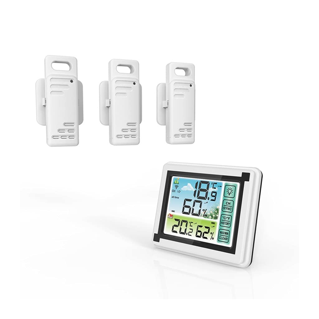 JSEIAJB Weather Station Indoor Outdoor Digital Thermohygrometer Temperature Meter Humidity Monitor Weather Clock Hygrometer(Type 2)