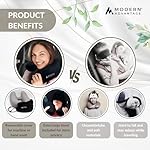 Modern Advantage Inflatable Travel Pillow for Airplanes with Comfort Hood, Adjustable Neck Support, Lightweight & Compact Flight Pillow for Sleeping on Long Flights & Travel (Black) - Image 4