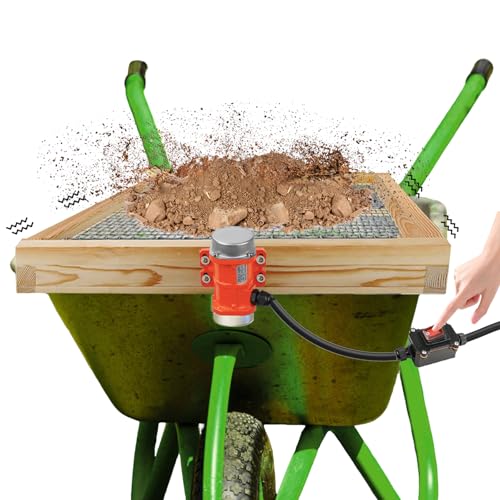 Soil Sifter with Vibration Motor and Switch for Gardening, Multi-Purpose Soil Screen Wooden Dirt Sifter,Sand Sifter for Use in Wheelbarrow,Compost Sifter,Garden Sieve