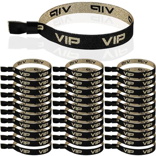 Bracelets d'identification VIP Aoriher en tissu noir pour sécuriser les accès de vos fêtes
