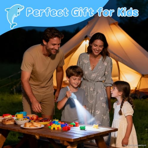 Image of Teprewes Dolphin Outdoor Flashlight Rechargeable, Led Flashlight, Fun and Lightweight Flashlight Suitable for Camping and Outdoor Exploration, Dog Walking, Birthday Gift