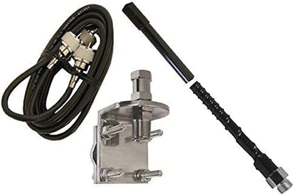 ProComm HSS995-3B 3 Feet Single Kit Bulldog Standard Fiberglass CB Antenna, Black, 750 Watt Rated, 5/16" Durable Fiberglass Whip, Top Loaded 1/4 Wave Helically Wound Antenna, 20 Gauge Copper Wire