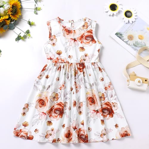 IDOPIP Toddler Baby Girls Tutu Dress Cardigan Set Floral Print Sleeveless Princess Birthday Party Dresses Summer Fall Outfits3