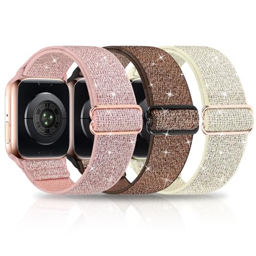 Bracelets de sport à paillettes élastiques et extensibles pour iWatch SE