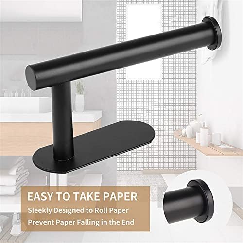 JOPOFI Toilet Paper Holder - Adhesive Toilet Paper Holder - Matte Black — view 2