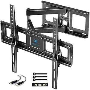 PERLESMITH TV Wandhalterung, Schwenkbare Neigbare TV Halterung für 26-60 Zoll Flach & Curved Fernseher oder Monitor bis…