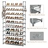 VTRIN 10 Tiers Shoe Rack Tall Large Capacity Wide Shoe Organizer Sturdy Shoe Shelf for Entryway with Two Hooks Metal Shoe Storage for Closet, Bedroom, Grey #3