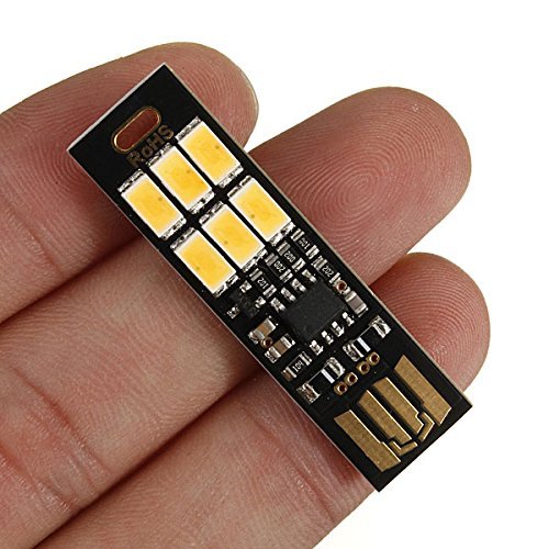 Yitee 5Pcs Led Circuit Boards Usb Light Keychain Super Bright 6 Leds Mini Usb Light Lamp With Smart Touch Electrodeless Dimming Switch For Laptop Keyboard Light(Pure White), Qty:5 #TOP1