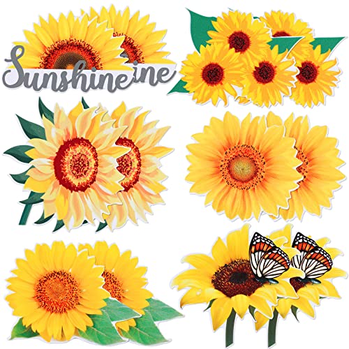 12 imanes decorativos de girasol para nevera