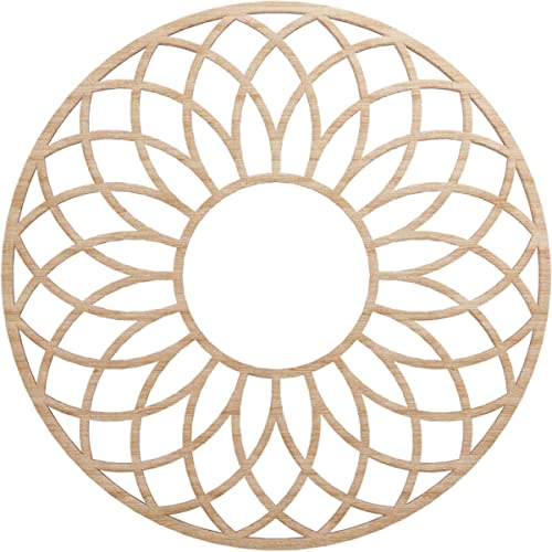 Image of Ekena Millwork 24 inchOD x 8 1 /4 inchID x 1 /4 inchT Cannes Wood Fretwork Pierced Ceiling Medallion, Alder