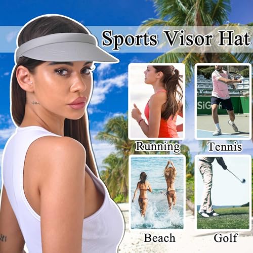 Image of Sun Visor Hats Women Wide Brim Adjustable Clip On Visors Beach Men Hat