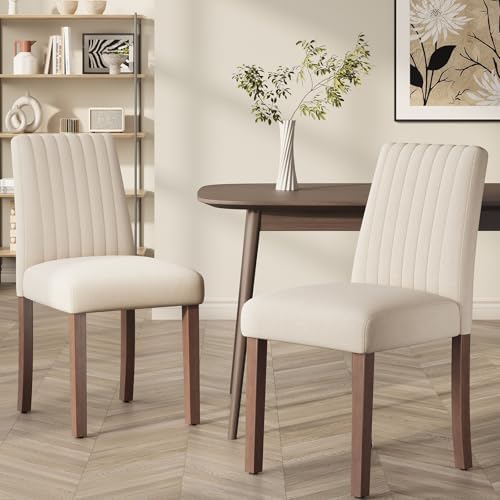 COLAMY Upholstered Dining Chairs Set of 2, Modern Kitchen Chairs ...