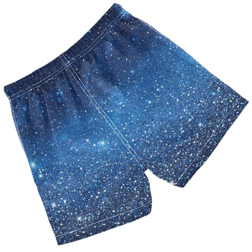 Pigsaly Boys Swim Trunks Cartoon Navy Blue Royal Blue Gradient Flashing Glitter Boys Board Shorts Swimsuit Swimwear S2