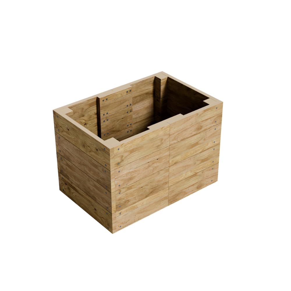 Conka Garden - Wooden Raised Bed Kit - Large Garden Planters for Vegetables, Herbs, Flowers – Start Growing Plants Earlier & Better - Durable & Resistant FSC Treated Timber 60cm H, 60cm x 90cm