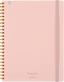 KOKUYO SV738S4-P Notebook, Soft Ring Notebook, Sooofa A5, Deformed, 0.2 inch (4 mm) Square, Peach,