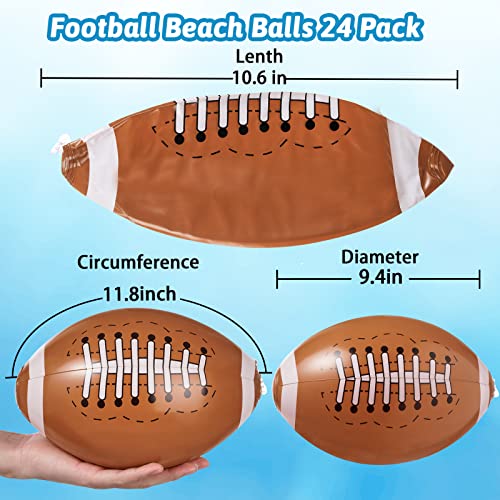Wellvo Football Beach Balls 24 Pack 12" Beach Balls Party Favors Inflatable Beach Balls Bulk Summer Swimming Pool Beach Games Toys For Kids Sports Outdoor Activity Beach Party Decoration Supplies #TOP1