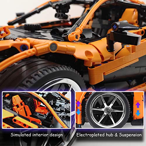 Nifeliz Sports Car P1 MOC Building Blocks and Engineering Toy, Adult Collectible Model Cars Kits to Build, 1:8 Scale Race Car Model (3307 Pieces) - Thumbnail 5