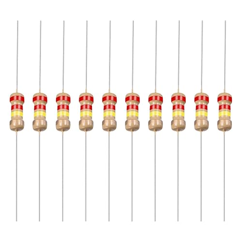 YOKIVE 200 resistencias de película de carbono, 1/4 W, 220 K ohmios, 5 % de tolerancias, buenas para proyectos electrónicos de bricolaje (4 bandas