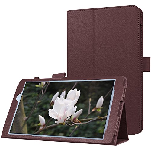 GLOW Qua tab PX キュアタブ au quatab LG LGT31 3点セット【保護フィルム&タッチペン付き】 2つ折りスマートケース カバー エーユー ブラウン