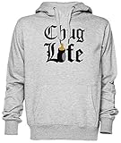 Gedruckt in Europa Capzy Chug Life Grau Kapuzenpullover Sweatshirt Unisex Herren Damen Größe L Grey Unisex Hoodie Size L