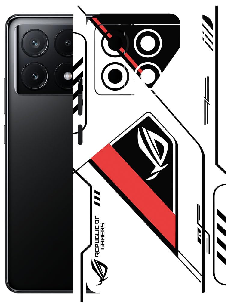 Compatible for Poco X6 PRO (5G) - Mobile Back Skin Sticker - Lamination - Screen Protector Film Wrap (Coverage - Back+Camera+Sides) (Design - RogRed)-image-39