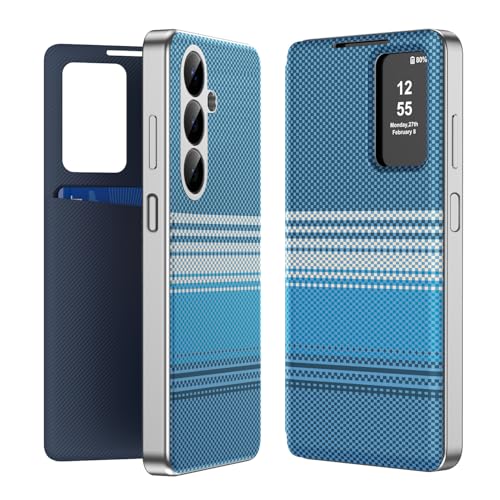 Étui à rabat en cuir Samsung Galaxy A26, protection antichoc fine bleu